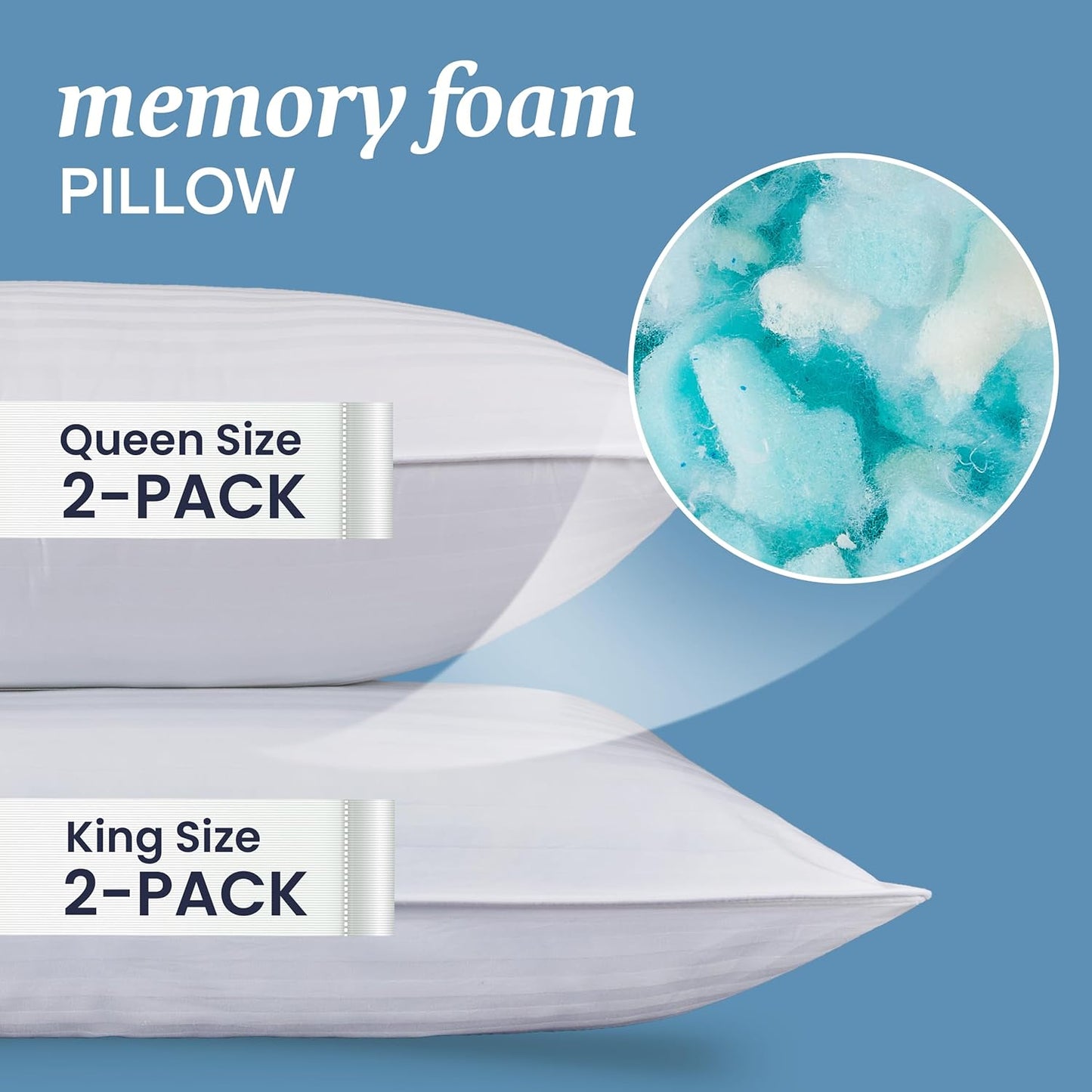 Adjustable Memory Foam Pillow Set (Queen) — photo 3